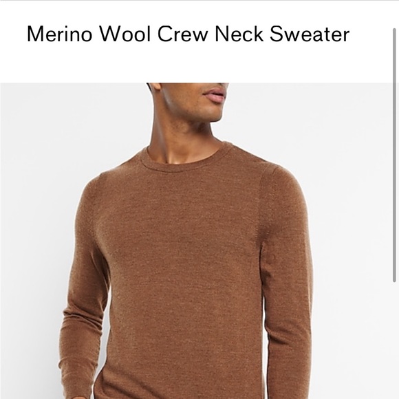 Nwt - express merino wool crew neck sweater size xxl color coffee bean - Picture 1 of 11